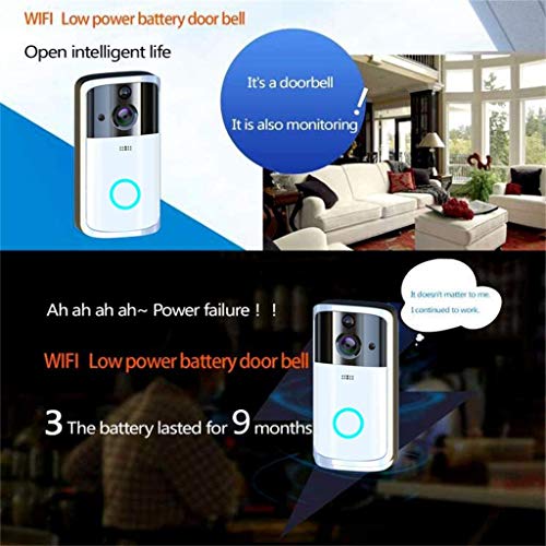 LayOPO WiFi Video Doorbell, Wireless Smart Doorbell 720P HD WiFi Camera Real-Time Video Two-Way Audio Wide-Angle Lens Night Vision PIR Motion Detection and App Control for iOS and Android