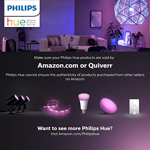 Philips Hue White and Color Ambiance LED Smart Light Bulb Starter Kit, 3 A19 Smart Bulbs & 1 Hue Hub (Compatible with Alexa, Apple HomeKit & Google Assistant)