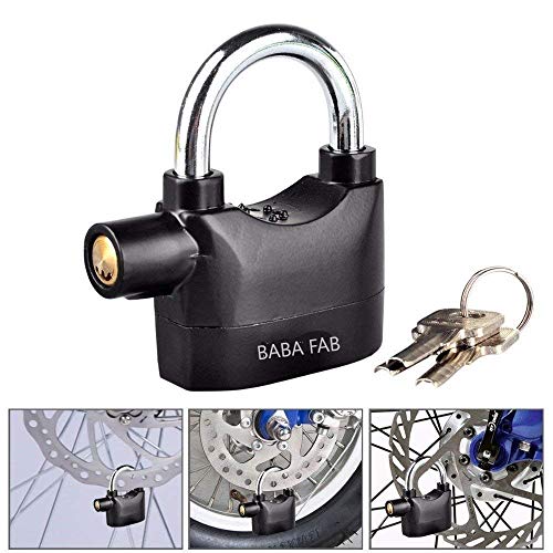 BABA FAB Anti Theft System Security Pad Lock with Burglar Smart Alarm Siren Motion Sensor Secure for Home Door gate Cycle Shop Bike Office Shutter (Black)