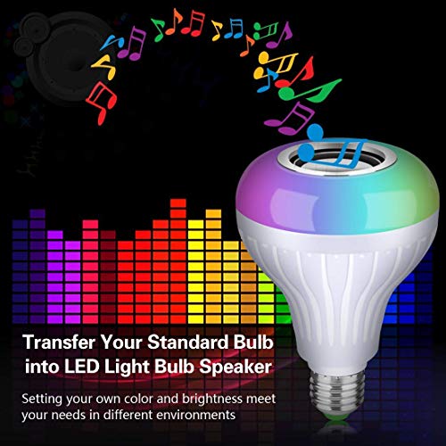 RFV1Â® 3 in 1 12W Led Bulb with Bluetooth Speaker Music Light Bulb B22 + Rgb Light Ball Bulb Colorful with Remote Control for Home, Bedroom, Living Room, Party Decoration