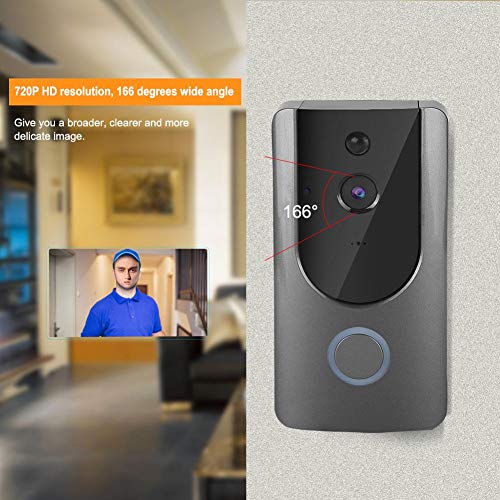 Zyyini Smart Video Doorbell, 720P WiFi IP Smart Video Doorbell Wireless Home Security DoorBell Intercom Visible Camera