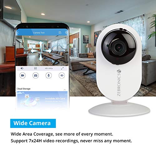 Zebronics Zeb Smart Cam 100 Smart Home Automation WiFi Camera with Remote Monitoring, Advanced Motion Detection, Day/Night Mode, Live Streaming, Micro SD Card Slot, 2 Way Audio, works with Android and iOS Smartphones