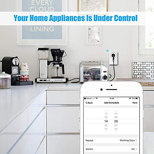 HomeMate WiFi Smart Plug Socket | Works with Amazon Alexa and Google home | 10A