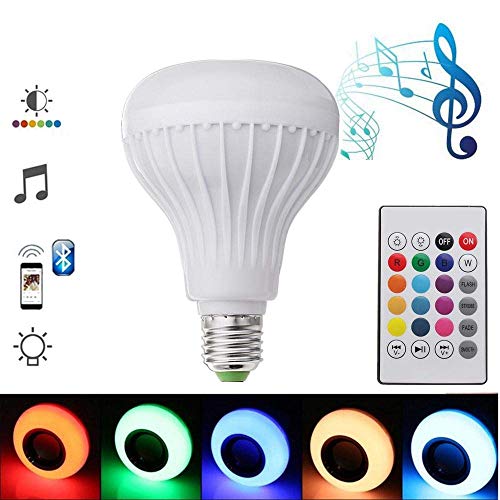 MINDRISERS Led Bulb with Bluetooth Speaker Music Light Bulb RGB Light Ball Bulb Colorful Lamp with Remote Control for Home, Bedroom, Living Room, Party Decoration
