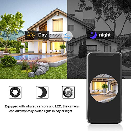 1080P HD Video Doorbell IP65 Waterproof Wireless Smart Doorphone Remote Video Surveillance with PIR Sensor Night Vision(White)