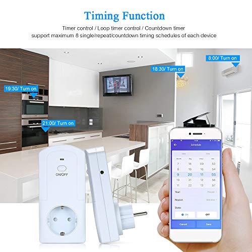 Negaor Wireless APP Remote Control Power Outlet Smart Thermostat Humidistat Timing Plug Socket Compatible with Amazon Alexa Echo Google Nest Home AC90-250V 16A EU Plug