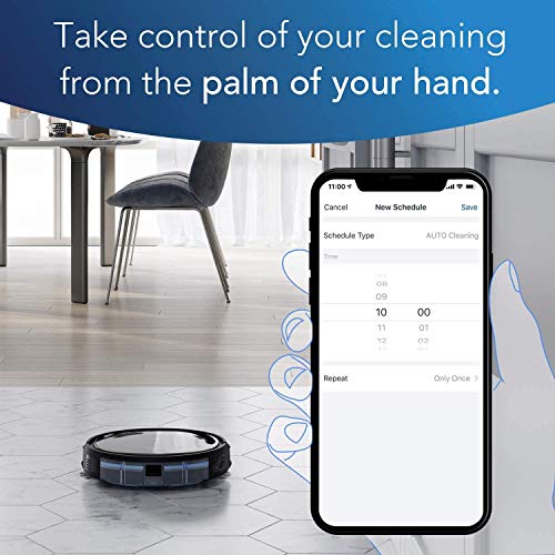 ECOVACS Deebot 500 Robotic Vacuum Cleaner with App & Voice Control, Strong Suction and Multiple Cleaning Modes, Self-Charging for Carpets & Hard Floors,Work with Alexa (Black)