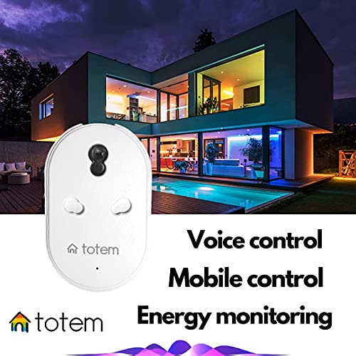 totem 16 Amp Wi-Fi Smart Plug with Energy Monitoring | Automatic Power Cut Off Timer Socket with Programmable Countdown Control Switch- Suitable for High Power/Large Appliances like Geysers, Microwave Ovens, Air Conditioners (Works with Alexa and Google Assistant) – White