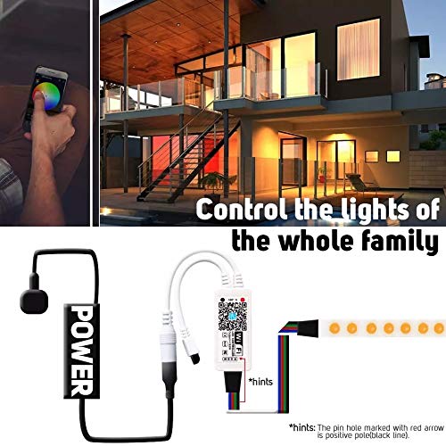 Global Tech WiFi Smart Controller to Convert Any RGB LED Strip (Black, Standard Size)