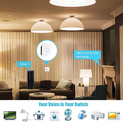 HomeMate ® FR Grade Poly Carbonate Wi-Fi Smart 24 A Touch Switch No Hub Required, Compatible with Alexa and Google Home (White)