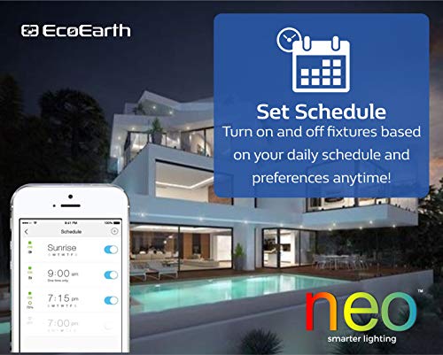 EcoEarth Neo Smart WiFi LED Bulbs Compatible with Alexa ,Google Home, Tunable White and Dimmable E27 (2700k-6500k) No Hub Required