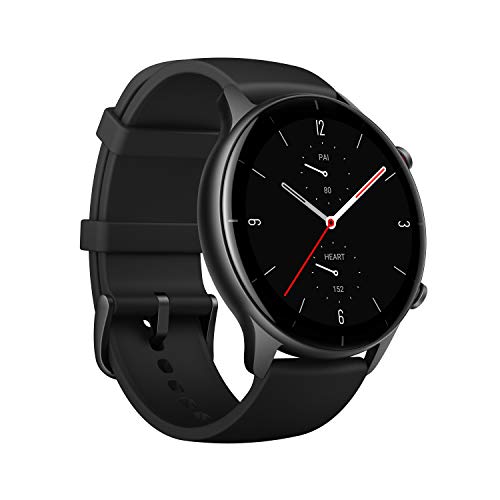 Amazfit GTR 2e SmartWatch with Curved Design, 1.39 Always-on AMOLED Display, SpO2 & Stress Monitor, Built-in Alexa,Built-in GPS, 24-Day Battery Life, 90+ Sports Models, 50+ Watch Faces(Obsidian Black)