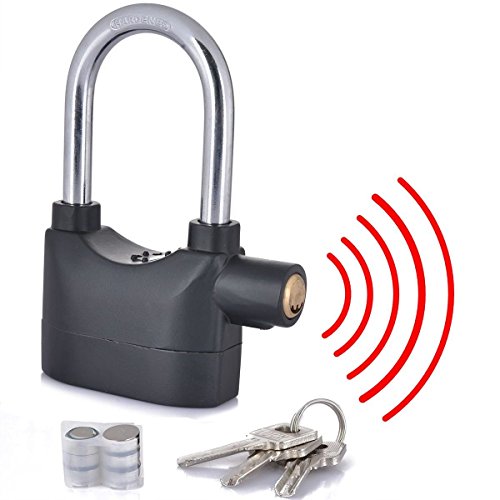 Cpixen Anti Theft Burglar Pad Alarm Lock with Motion Sensor Security Home Office and Bike Bicycle Shop, Multicolour