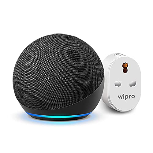 Echo (4th Gen, Black) Combo with Wipro 16A smart plug