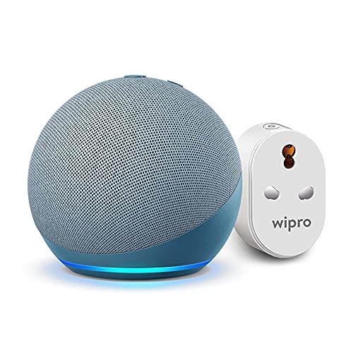 Echo (4th Gen, Blue) Combo with Wipro 16A smart plug