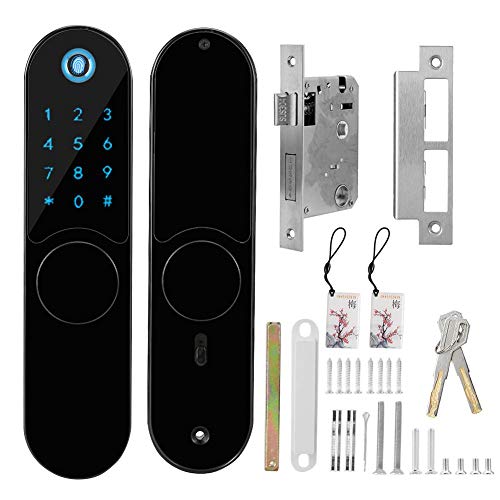 Fingerprint Door Lock, Smart Password Door Lock Anti-Static Ultra-Thin Door Lock for Home Hotel Apartment Office Wooden Door