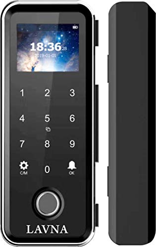 LAVNA Biometric Door Lock With Remote (Silver, Black)