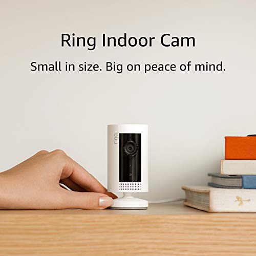 Ring Indoor Cam, Compact Plug-In HD security camera with two-way talk, White, Works with Alexa – 2-Pack