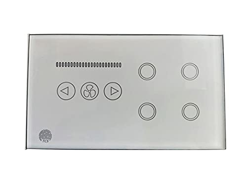 Touch Light Switch 4 Gang Switch (Touch & WiFi) With 1 Fan Control (Touch) | Compatible With Google Home And Alexa | Neutral Wire Switch
