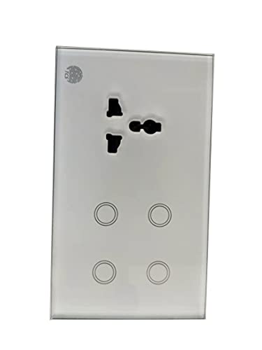 Touch Light Switch 4 Gang Switch(Touch) With 1 Socket Direct | Neutral Wire Switch