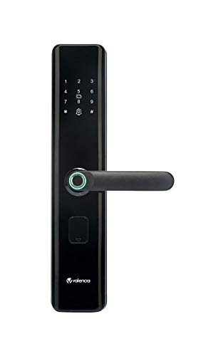 Valencia- Hola Smart Door Lock with Fingerprint, RFID, PIN Access & Key Access, Black