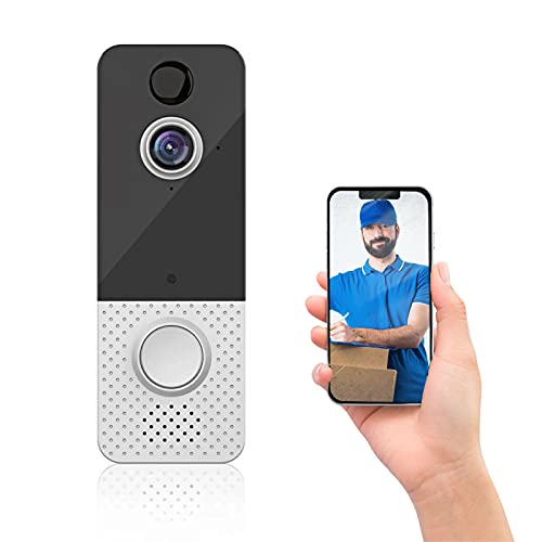 Wireless Video Doorbell 1080P Visual Real-time Intercom Wi-Fi Video Bell PIR Detection 2-Way Talk Home Security Camera with 166° Viewing Angle Smart Door Bell Supports Cloud Storage