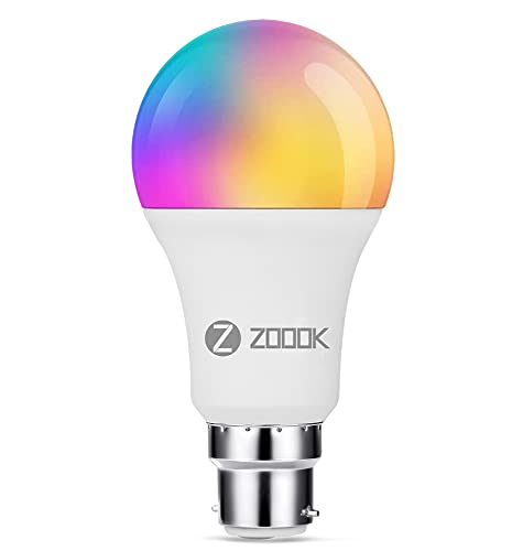 Zoook Shine 9-Watt Smart LED Bulb Compatible with Amazon Alexa and Google Assistant with Smart Connect 10A Wi-Fi Smart Plug with Power Meter, for Low Power Appliances (Type D)(No hub Required)