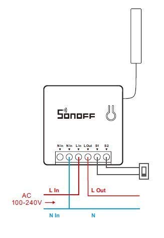 Sonoff Mini WiFi Smart Switch Retrofit for Anchor Roma Modular Plate Bundled with Anchor Roma Compatible Switch for 2 Way Switching – Compatible with Alexa, Google Home, Nest