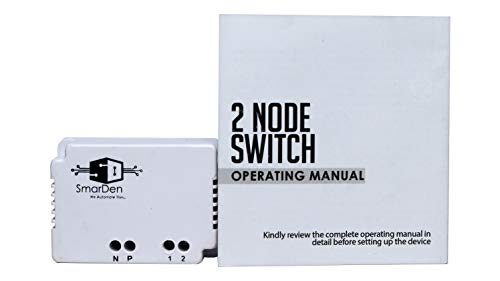 SmarDen Blaze 2 Node WiFi Smart Switch | WiFi Smart Switch Board for Home Automation | 2 Smart Switch | Remote App Control Switch | No Hub Required | Compatible with Alexa & Google Home, White