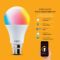 Wipro 9-Watts B22 WiFi Enabled Smart NS9001 LED Bulb (16 Million Colors + Warm White/Neutral White/White) (Compatible with Amazon Alexa and Google Assistant)