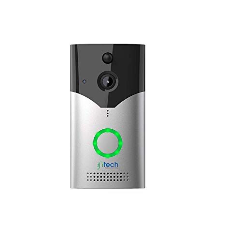 IFITech Smart Life Wireless Video Doorbell | 720P (1MP) Video Resolution | PIR Motion Detection Alert | Nigh Vision Full HD Camera | Built-in Rechargeable Battery | Remote Control From Anywhere-Silver