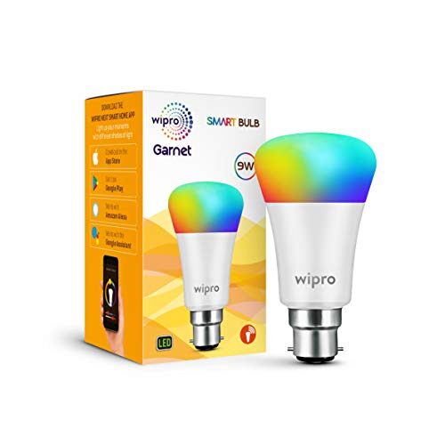 wipro 9 Watts B22 LED Warm White Smart Bulb, Pack of 1, (NS9300)
